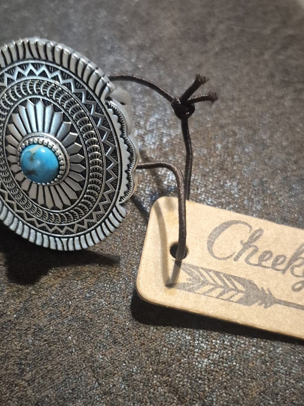 Silver-Tone Turquoise Boho Ring